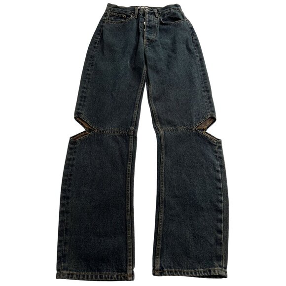 Women's Straight Leg Jeans - Black - Picture 1 of 5